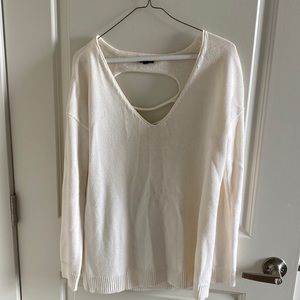 Distressed Back Express Sweater